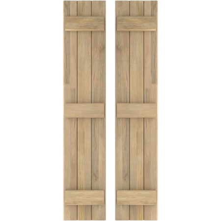 Americraft 3-Board (3 Batten) Exterior Real Wood Joined Board-n-Batten Shutters, ARW401BB311X42UNH